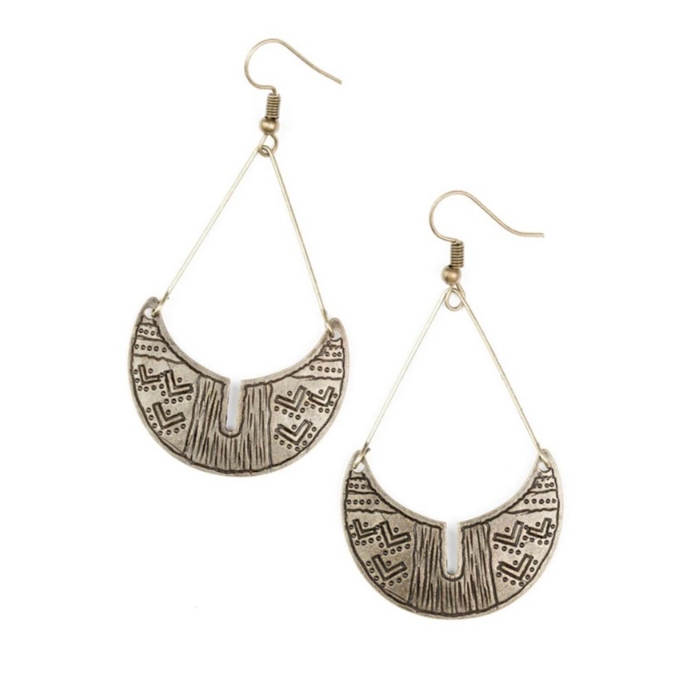 Elegant Gold-Toned Tribal Earrings